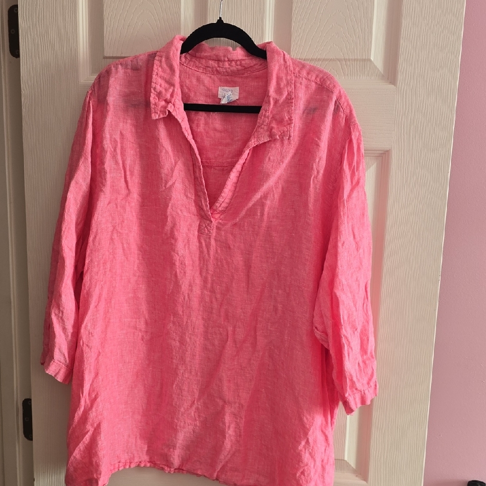 Sigrid Olsen Vibrant Pink Tunic Top